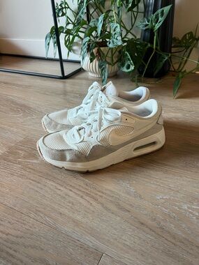 Nike Beige and White Low-Top Sneakers